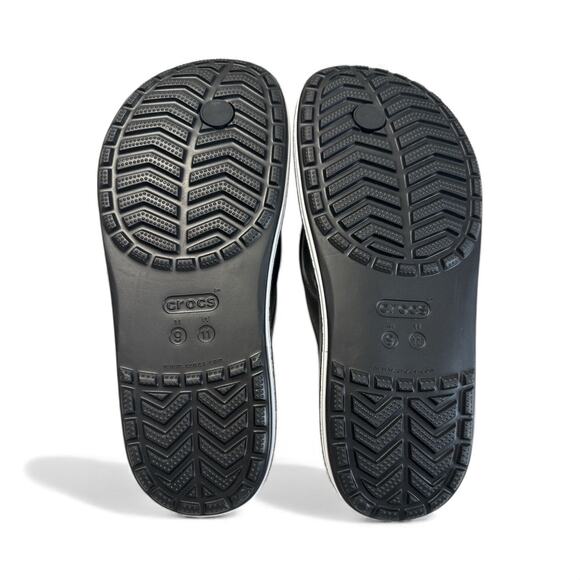 Crocs Flip Flops Men Sandals Black-White Water Friendly Lightweight SZ/ M-9 W-11 - Picture 9 of 10